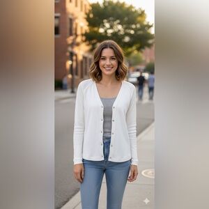Red Haute cream button down top size small
